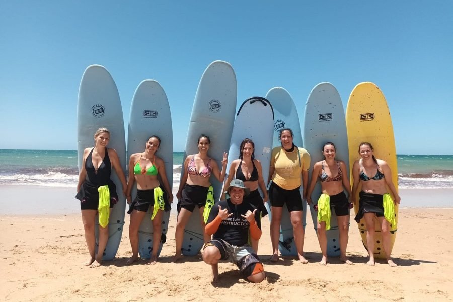 Group Surf Lessons at Praia de Faro
